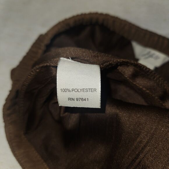 J Jill Satin Maxi Crinkle Skirt Brown Camel Size 6 Fairy Boho Western Peasant - Picture 9 of 10